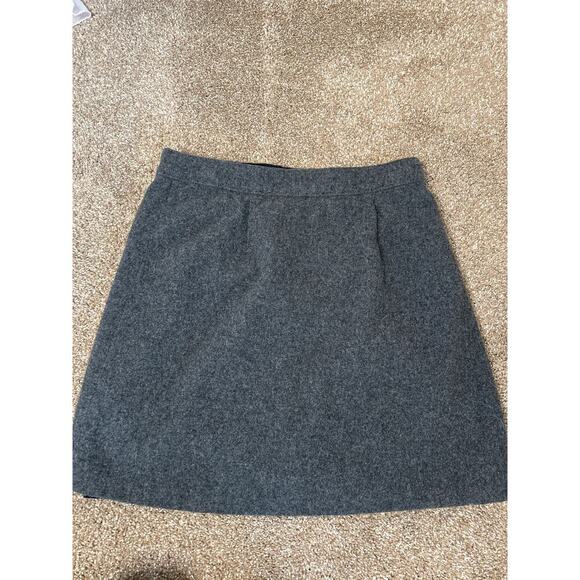 Madewell Wool Blend Mini Skirt High Rise Studio Zip Womens Gray Neutral SZ 2 - Picture 8 of 8